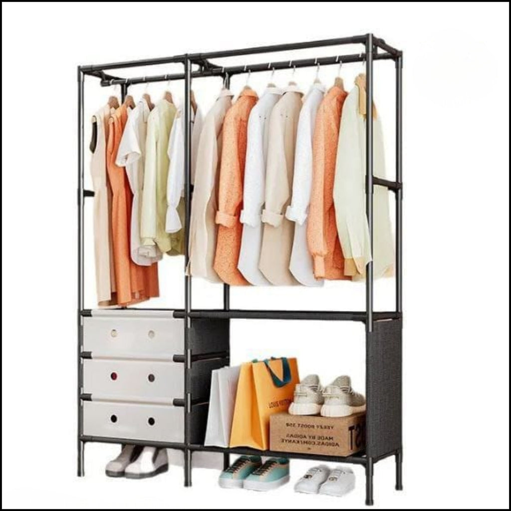 Organizador de Ropa Multifuncional con Zapatero - Perchero Portátil para Dormitorio
