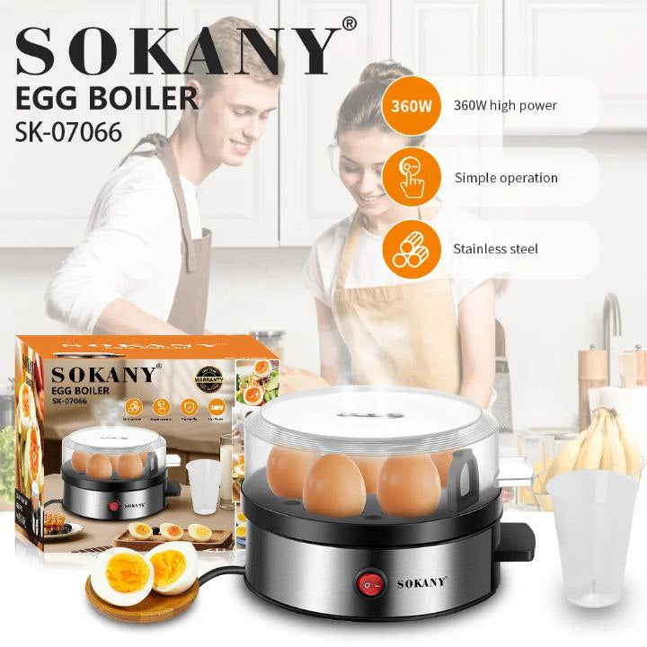 Cocina Eléctrica para Huevos Sokany - Hervidor Rápido 7 Huevos con Apagado Automático