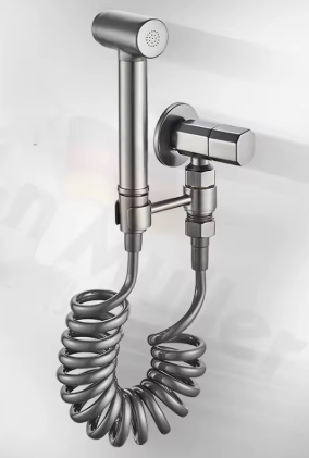 Grifo Ducha Bidet de Mano con Manguera Espiral – Kit Higiénico Multifuncional para Baño