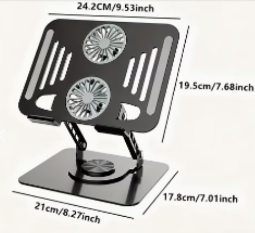 Base Soporte para Laptop con Doble Ventilador – Enfriador Ajustable y Plegable Antideslizante
