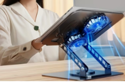 Base Soporte para Laptop con Doble Ventilador – Enfriador Ajustable y Plegable Antideslizante